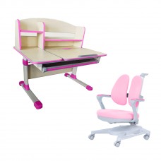 Children Kids Ergonomic 1M Study Desk with Adjustable Double-Winged Swivel Chair Set